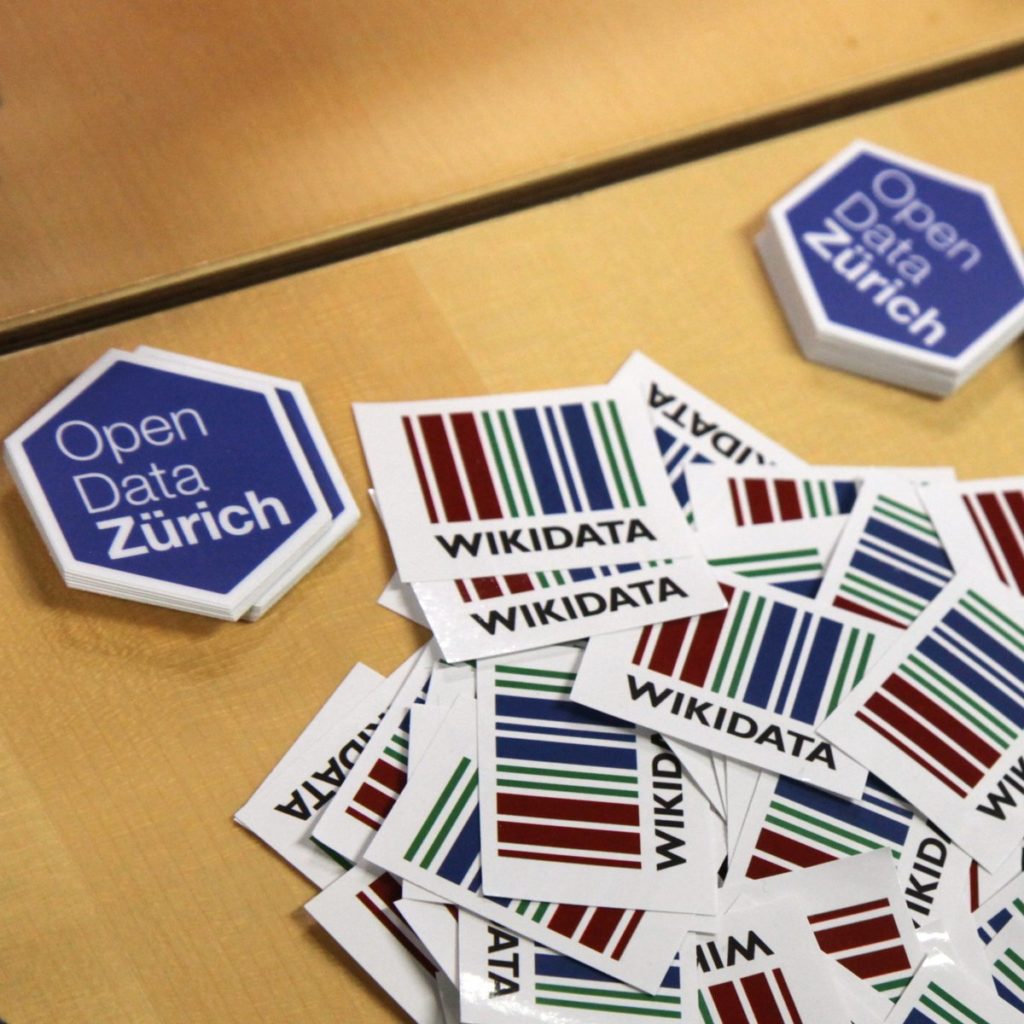 Stickers at Wikidata Workshop Zürich