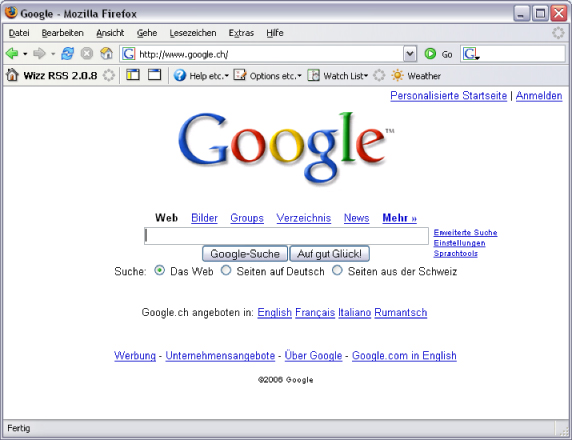 Abb. 12: Web-Seite von Google-Schweiz